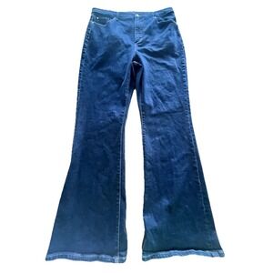 Ann Taylor Blue Jeans Size 14 34x30 Wide Leg High‎ Rise Contemporary Modern